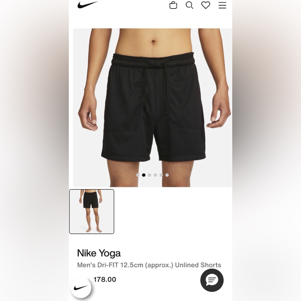 Nike Yoga Men's Black Performance Shorts